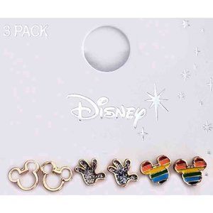 Disney Earrings 3 Pack Mickey Rainbow Ears Gloves